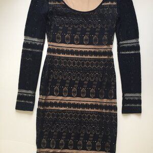 BCBG MAXAZRIA crochet-knit mini dress